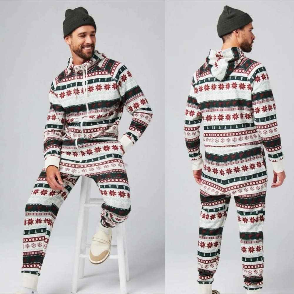 Fabletics Men's Festive Sweater Onesie